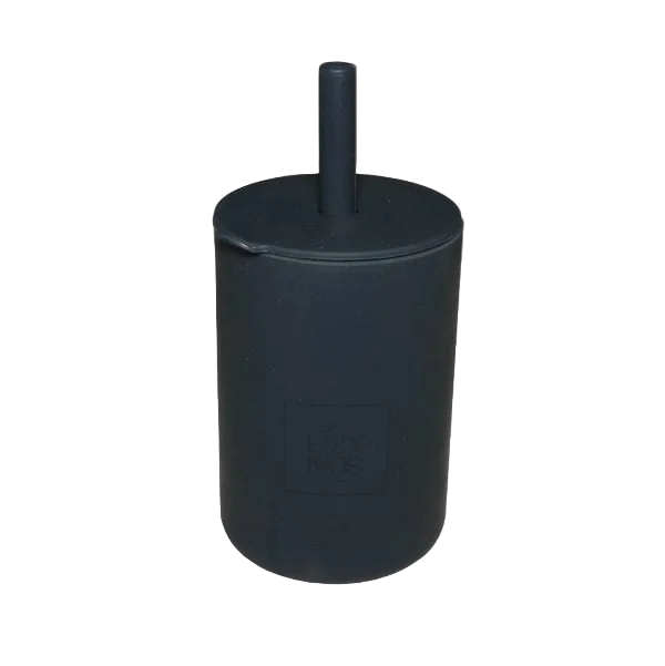LIZY KIDS® Silicone Cup with Straw – Deep Blue